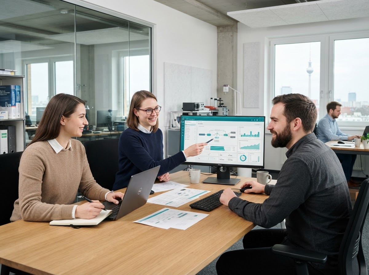 Radaperla Team bei der Analyse von Marktdaten und Risikomodellen